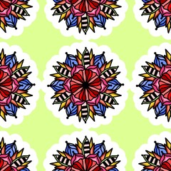 Mandala Flower Decorative Elements Vintage Oriental Pattern