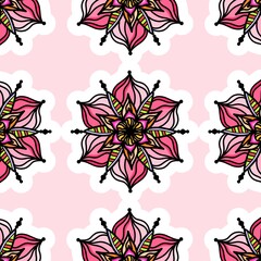 Mandala Flower Decorative Elements Vintage Oriental Pattern