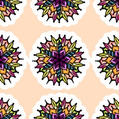 Mandala Flower Decorative Elements Vintage Oriental Pattern