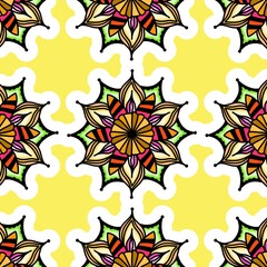 Mandala Flower Decorative Elements Vintage Oriental Pattern