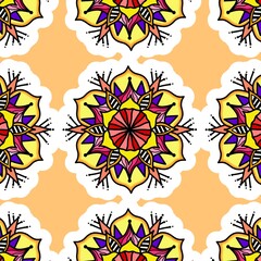 Mandala Flower Decorative Elements Vintage Oriental Pattern