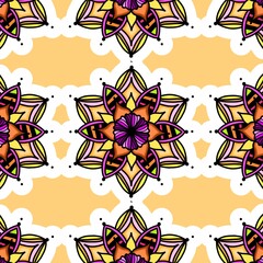 Mandala Flower Decorative Elements Vintage Oriental Pattern