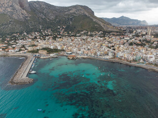 Fotografie aeree di mondello e isola delle femmine