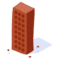 Brick icon. Vector illustration of  red brick building.