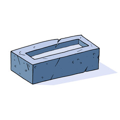Brick icon. Vector gray brick building.