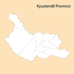High Quality map of Kyustendil is a province of Bulgaria