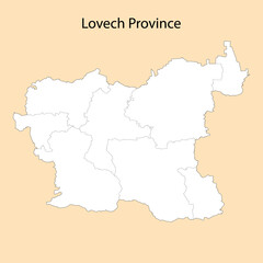 High Quality map of Lovech is a province of Bulgaria