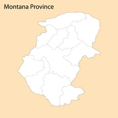 High Quality map of Montana is a province of Bulgaria