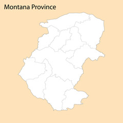 Obraz premium High Quality map of Montana is a province of Bulgaria