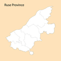 Fototapeta premium High Quality map of Ruse is a province of Bulgaria