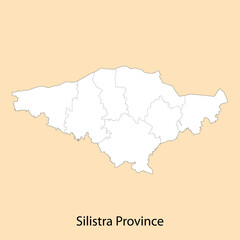 Fototapeta na wymiar High Quality map of Silistra is a province of Bulgaria