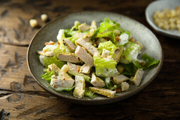 Classic Caesar salad with chicken