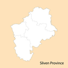 Obraz premium High Quality map of Sliven is a province of Bulgaria