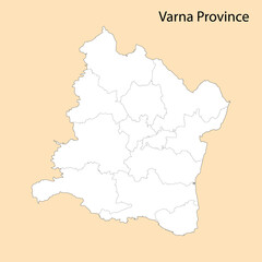 Obraz premium High Quality map of Varna is a province of Bulgaria