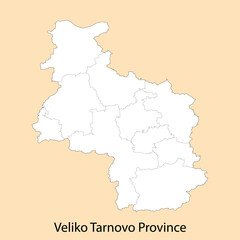 Fototapeta na wymiar High Quality map of Veliko Tarnovo is a province of Bulgaria