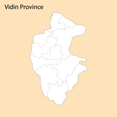 Obraz premium High Quality map of Vidin is a province of Bulgaria