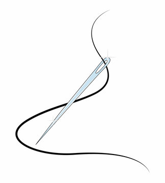 recommend clip art: Vector illustration of sewing needle and thread. Clipart