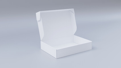White packaging box template. Product box opened mockup