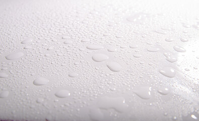 natural water drop texture. Full Frame Shot Of Water Drops On White Table