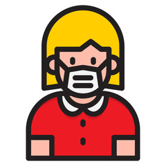 kid color line style icon