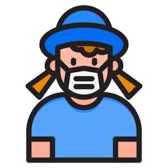 kid color line style icon