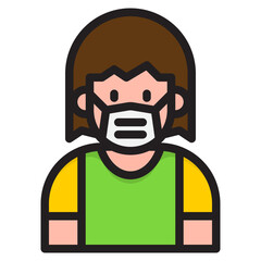 kid color line style icon