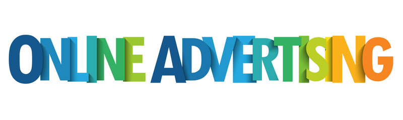ONLINE ADVERTISING colorful vector typography banner