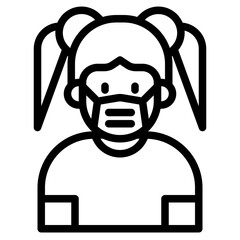 kid outline style icon