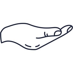 Hand line icon vector help or charity gesture