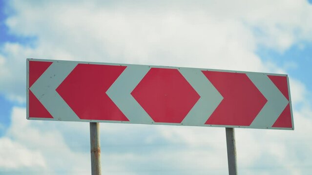 Road direction sign and chooses the path