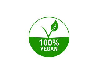100% vegan icon vector illustration 
