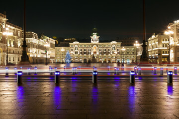 Fototapeta premium The square of Trieste by night