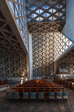 Inside of the Temple of Monte Grisa, Roman-Catholic church north of the city of Trieste