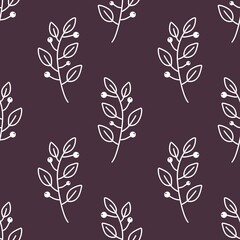 Floral seamless leaves branches pattern for fabrics and packaging and gifts and linens and kids and wrapping paper