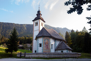 Fototapeta na wymiar Church Sveti Duh near Bohinj lake in Gorenjska Slovenia