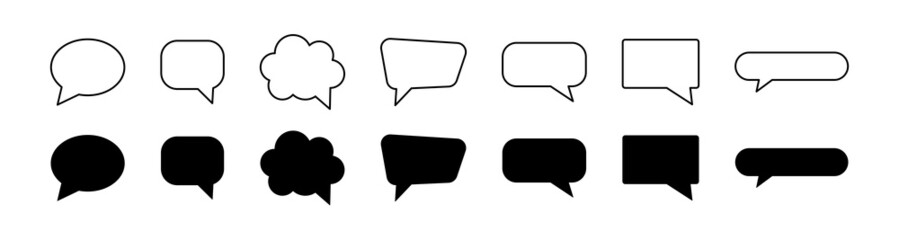 Speech bubble icon collection. Speech bubble message icon. Chat message signs