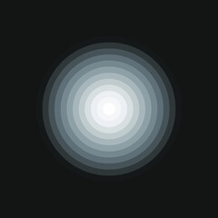 Radiating concentric circles abstract graphic background. Design element from monochrome circles. Vector illustration