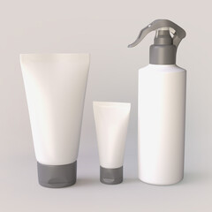 3d rendering,  body care, face cream, body, tonic, facial cleanser, cosmetic product
