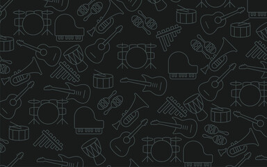seamless pattern background with musical instrument theme