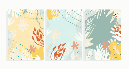  floral background template  vector set