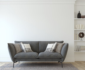 Modern living room interior. 3d render.