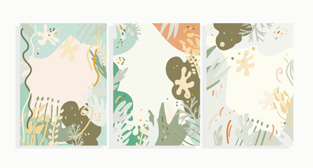  floral background template  vector set