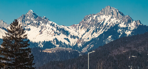 Beautiful alpine winter landscape at Bichlbach, Tyrol, Austria