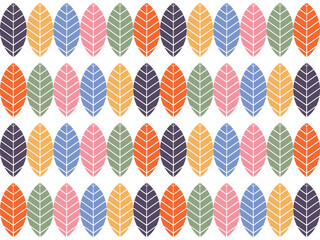 Obraz premium Colorful leaves seamless pattern. Simple background for fabric, Wallpaper, paper, clothing