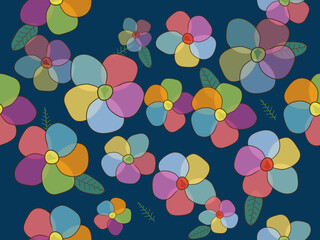 Colorful flora seamless pattern. Simple flower pattern background for fabric, Wallpaper, paper, clothing