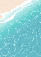 砂浜と海の水面の背景イラスト素材