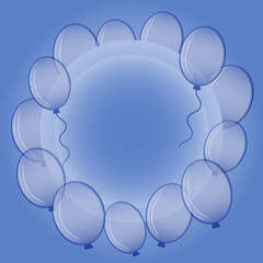 frame with blue balloons