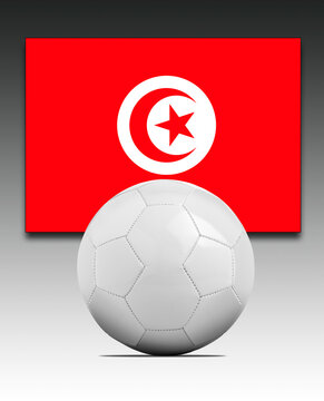 Soccer ball with Tunisia national team flag.