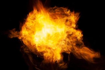 Fototapeta premium Fire explosion on dark background
