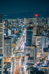 Fototapeta na wymiar リッツカールトン大阪高層階からの夜景　【大阪夜景】